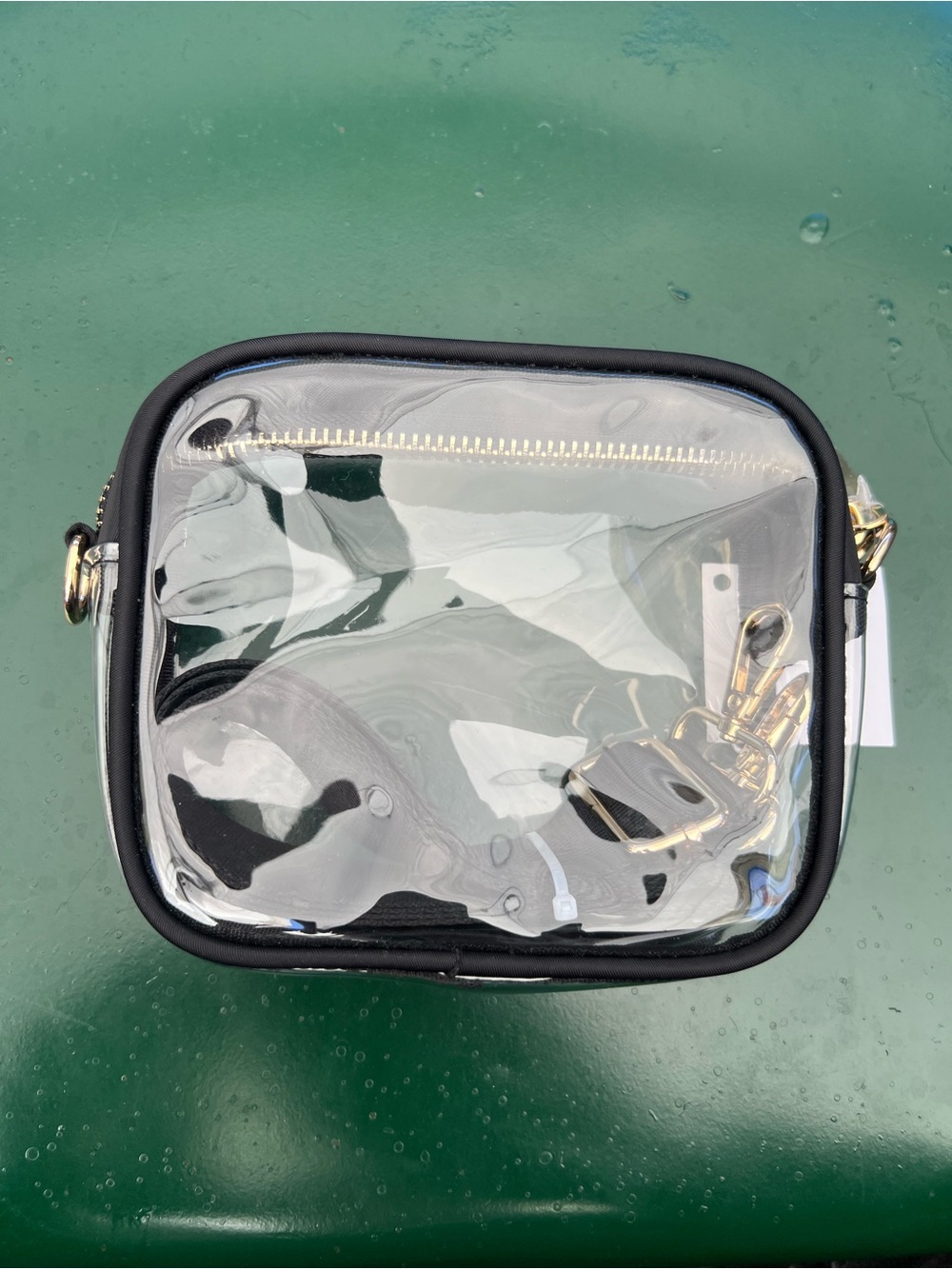 Target Clear Crossbody Bag with Black Trim and Gold Hardware